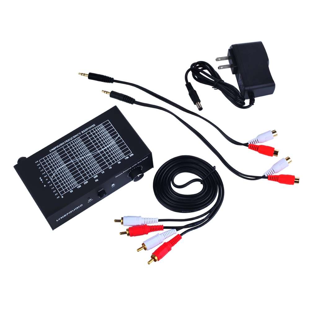 B855 LINEPAUDIO Phone Prephonograph Signal Amplifier with Auxiliary Input and Volume C ... (Black)