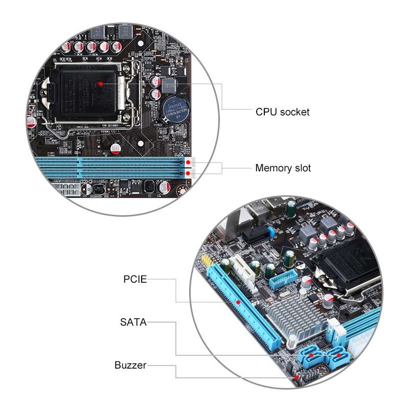 LGA 1155 DDR3 Computer Motherboard for Intel B75 Chip, Support Intel Second Generation / Third Gene