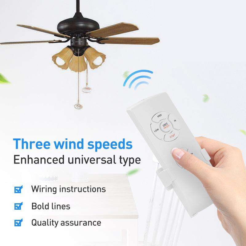 Universal Ceiling Fan Lamp Remote Control Kit 85-265V Timing Wireless Control Switch Adjusted Wind S
