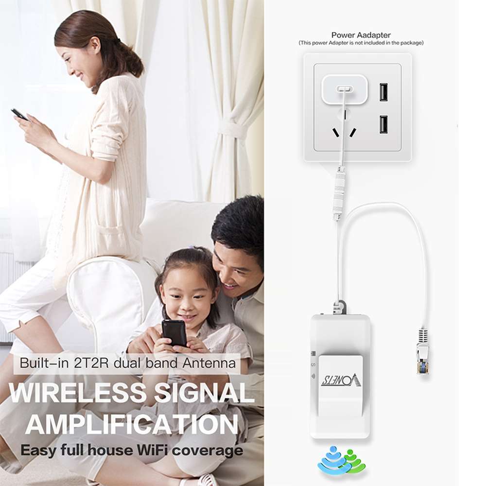 VONETS VAP11AC 5G / 2.4G Mini Wireless Bridge with Fan Version 300Mbps + 900Mbps WiFi ... (White)