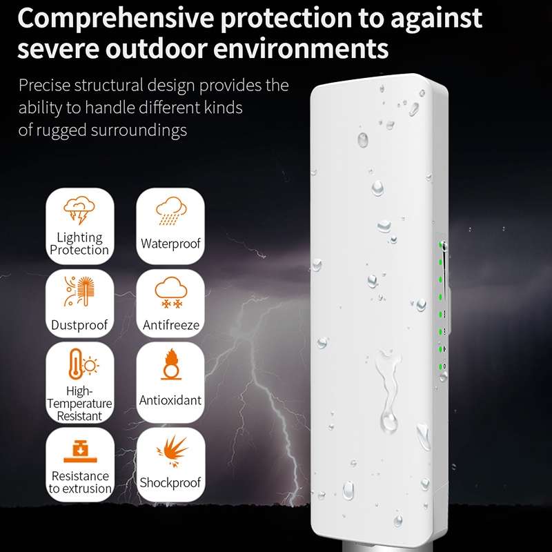 COMFAST CF-E312A Qualcomm AR9344 5.8GHz 300Mbps/s Outdoor ABS Wireless Network Bridge with POE Ada