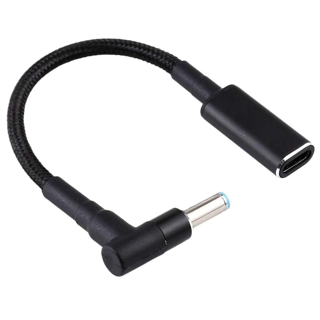 PD 100W 18.5-20V 4.5 x 0.6mm Elbow to USB-C / Type-C Adapter Nylon Braid Cable for HP
