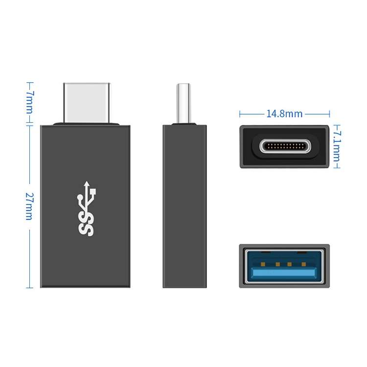 Type-C / USB-C to USB 3.0 AF Adapter (Black)