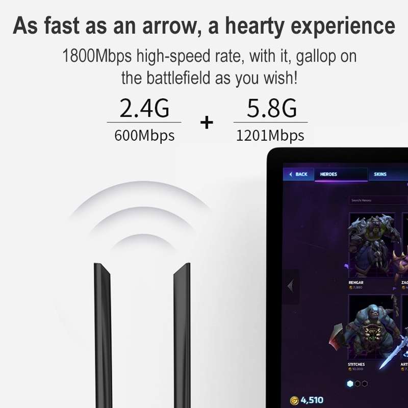 COMFAST CF-AX180 PLUS 1800Mbps PCI-E Bluetooth 5.2 Dual Frequency Gaming WiFi 6 Wireless Network C