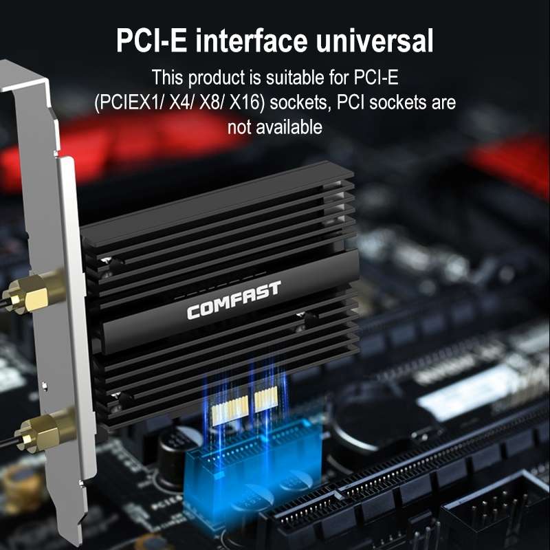 COMFAST CF-AX180 PLUS 1800Mbps PCI-E Bluetooth 5.2 Dual Frequency Gaming WiFi 6 Wireless Network C