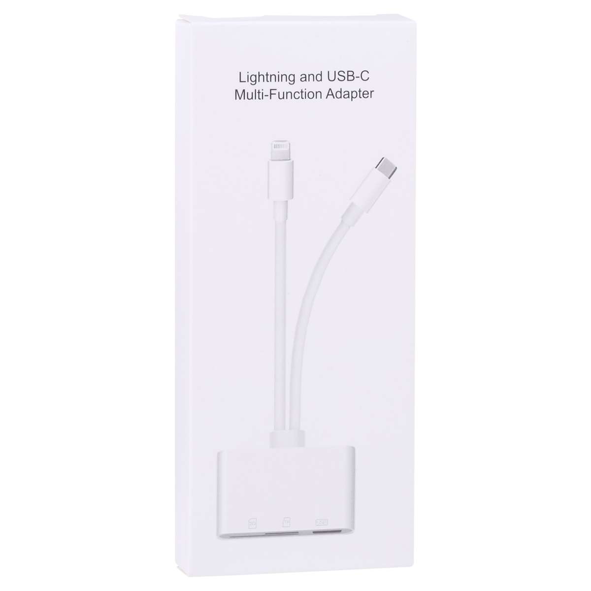NK-103Pro 3 in 1 8 Pin + USB-C / Type-C Male to USB + TF / SD Card Reader