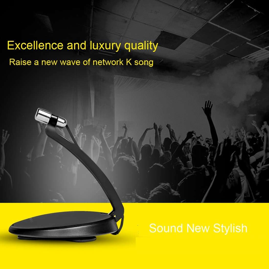 Yanmai SF-911 Professional Condenser Sound Recording 3.5mm Jack Microphone with Base Holder, Cable