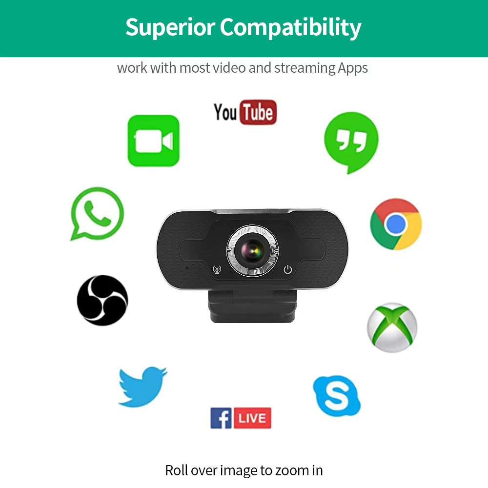 HD-F18 1080P Multi-function HD Camera WebCam with Microphone(Black)