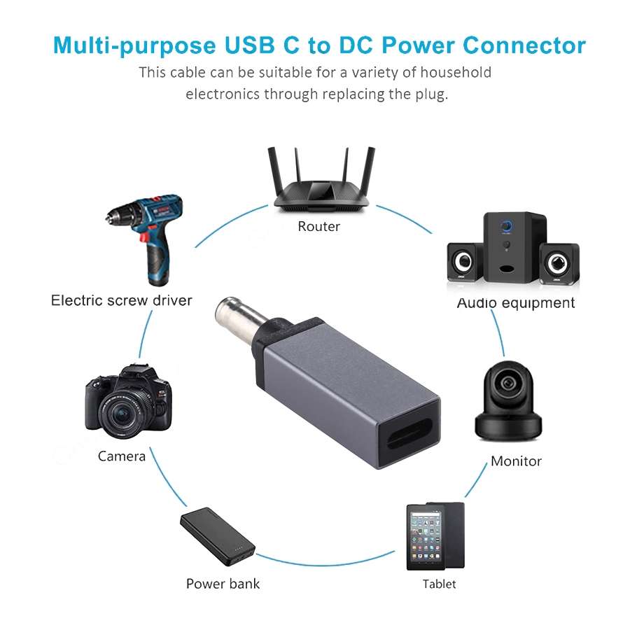 PD 18.5V-20V 5.5x1.0mm Male Adapter Connector(Black)
