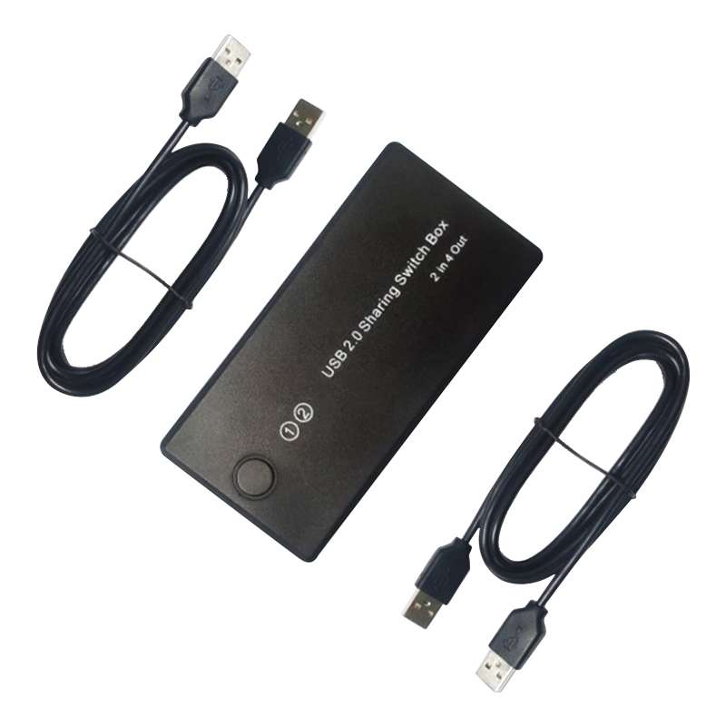 HW-1509 2 in 4 Out USB 2.0 Printer Sharing Switch(Black)