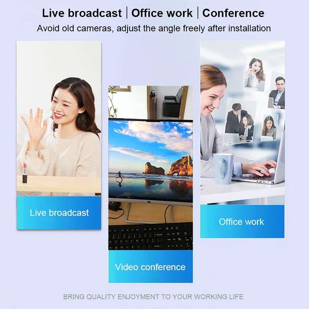 A859 480 Pixels HD 360 Degree WebCam USB 2.0 PC Camera with Sound Absorption Microphone for Comput