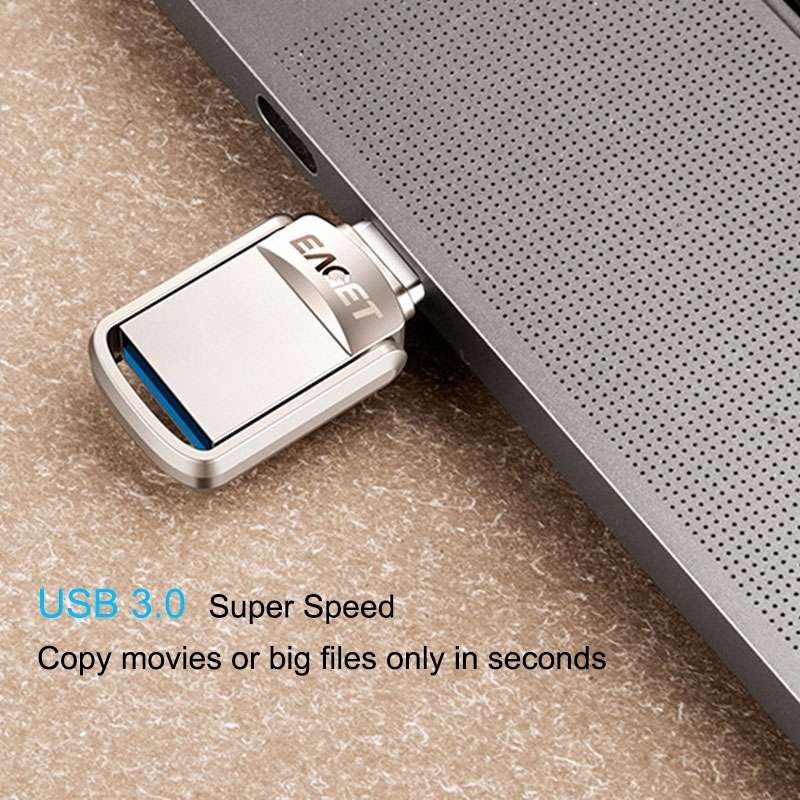 EAGET CU20 64GB Waterproof 2 in 1 USB-C / Type-C + USB 3.1 Flash Disk for Type-C Smartphones & PC