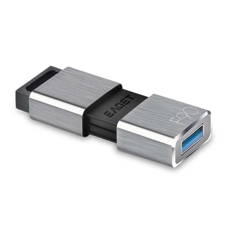 EAGET F90 32GB High-speed USB 3.0 Push-pull Zinc Alloy U Disk (Silver Grey)