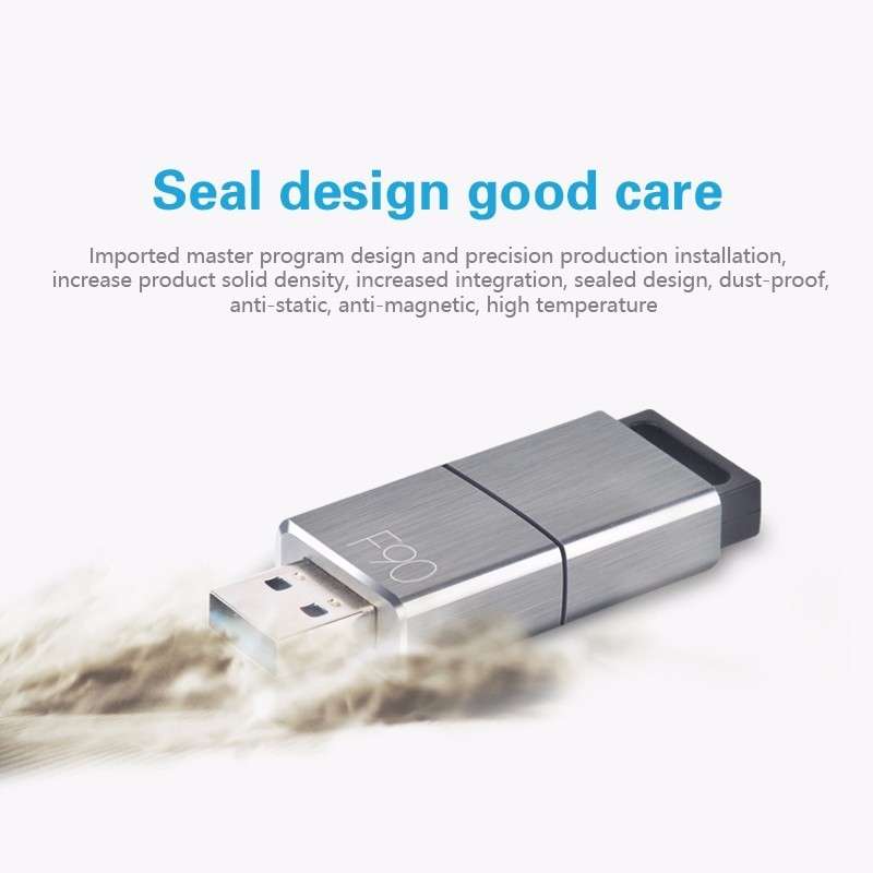 EAGET F90 32GB High-speed USB 3.0 Push-pull Zinc Alloy U Disk (Silver Grey)