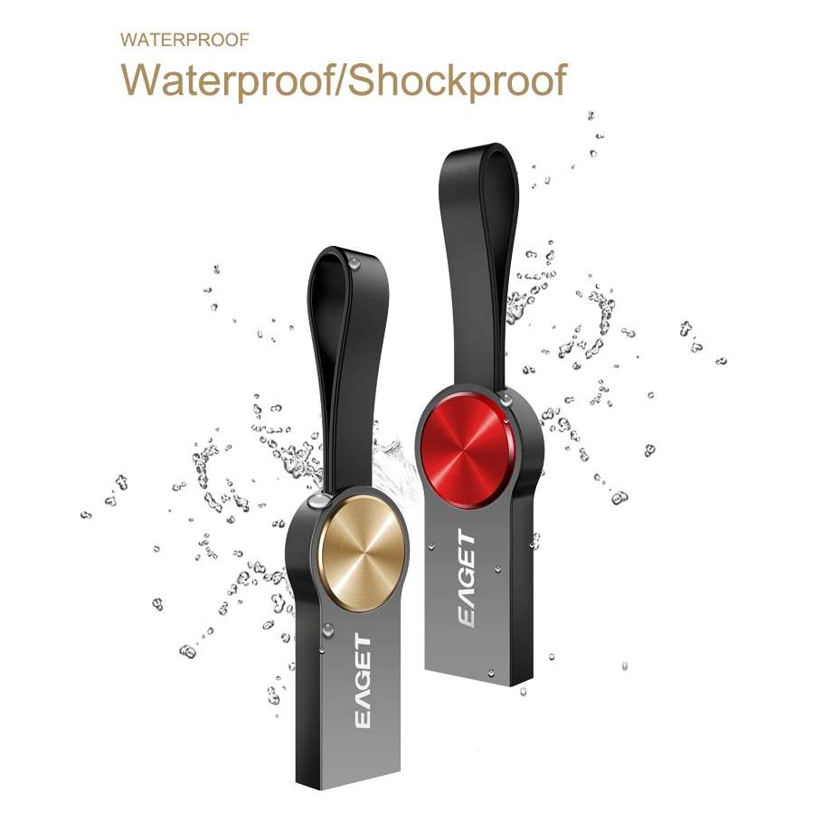EAGET U80 64GB USB 3.0 Waterproof Shockproof Disc Shape U Disk (Red)