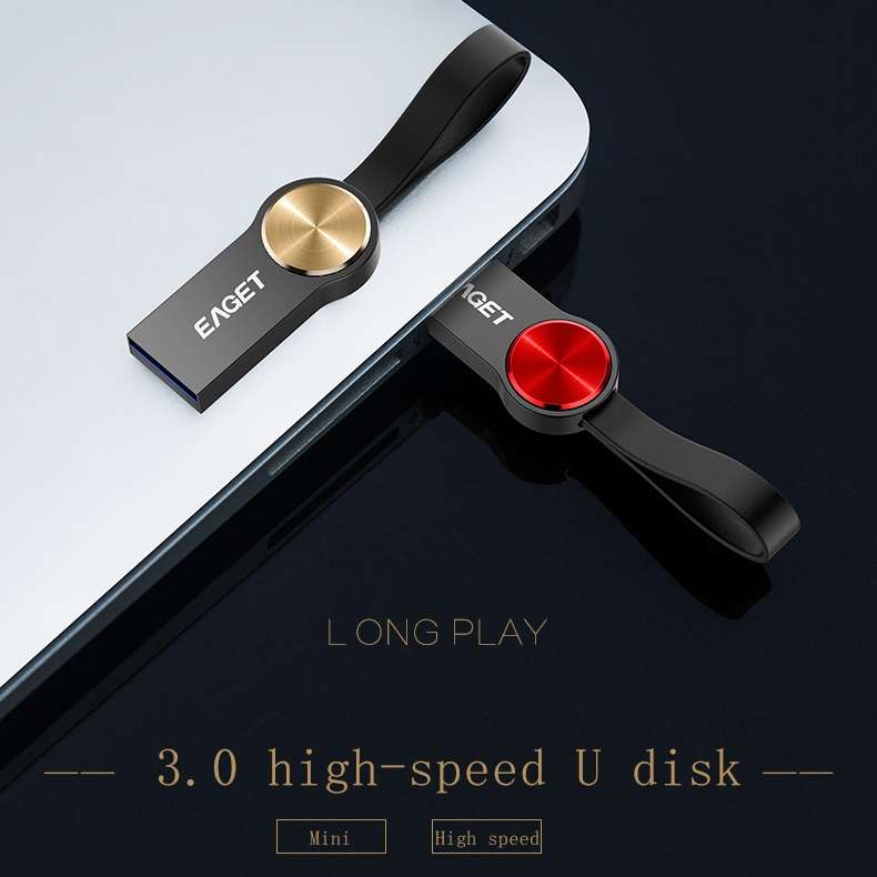 EAGET U80 64GB USB 3.0 Waterproof Shockproof Disc Shape U Disk (Red)