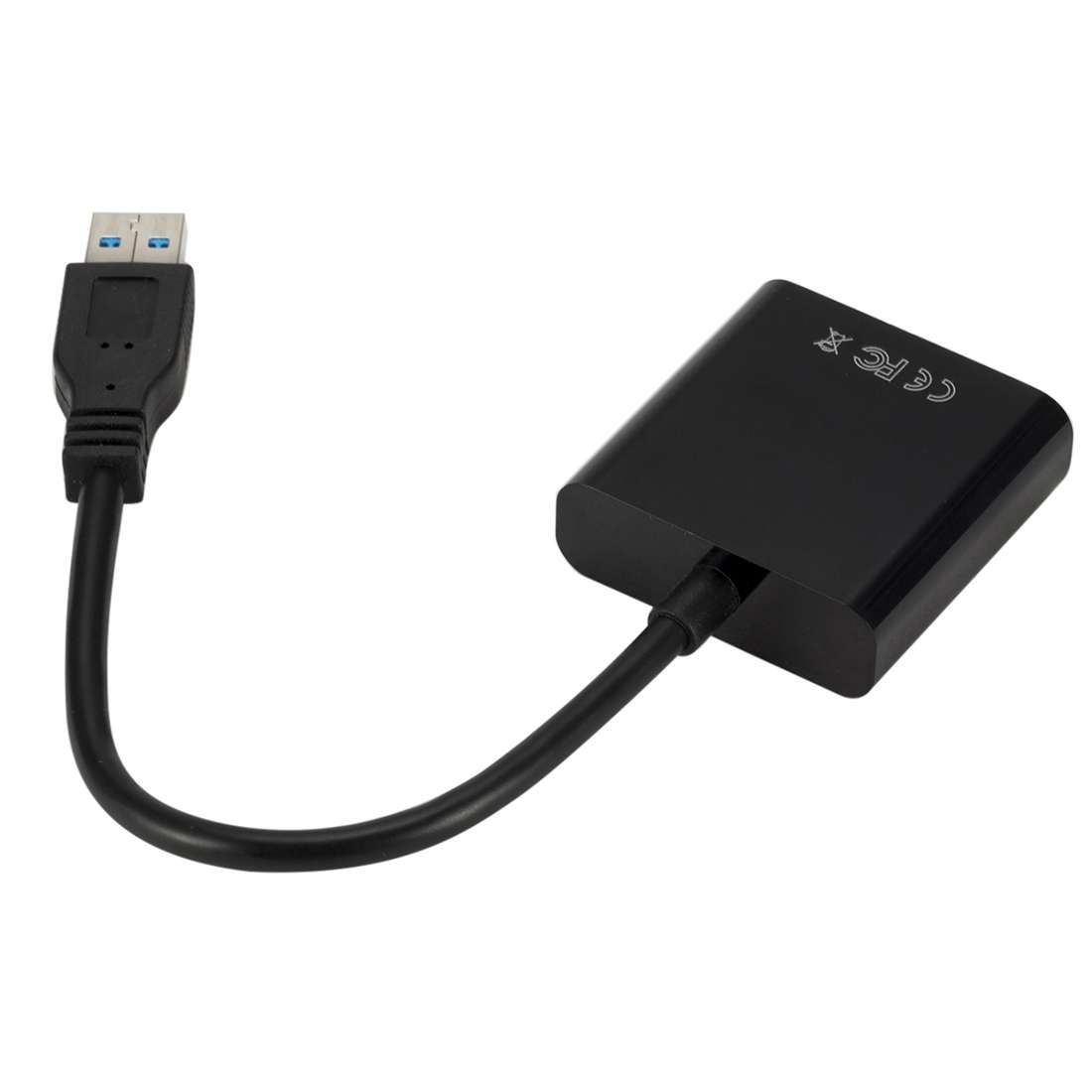 External Graphics Card Converter Cable USB3.0 to VGA, Resolution: 720P(Black)