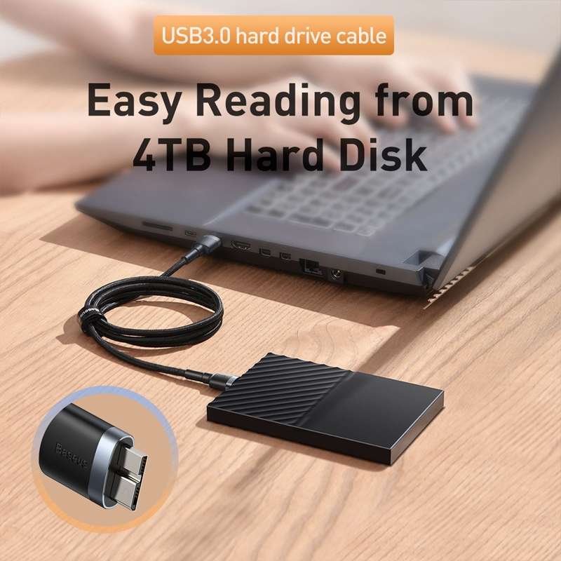 Baseus Cafule Series 2A USB 3.0 Male to Micro-B Hard Disk Adapter Cable, Length: 1m