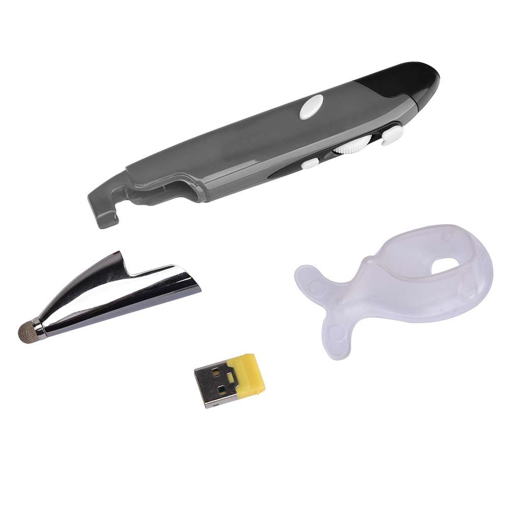 PR-06 4-keys Smart Wireless Optical Mouse with Stylus Pen Function (Grey)