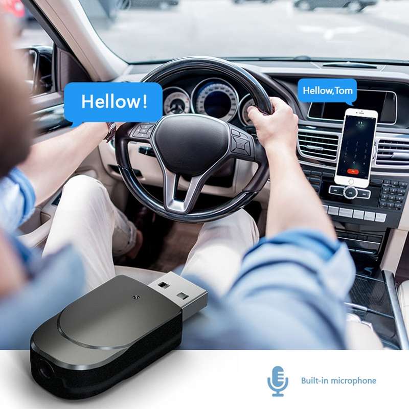 KN330 3 in 1 USB Bluetooth 5.0 Adapter Audio Transmitter Receiver with Switch Button & 3.5mm AUX I