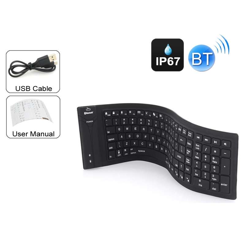 JA-11 108-keys Foldable Silicone Bluetooth Keyboard