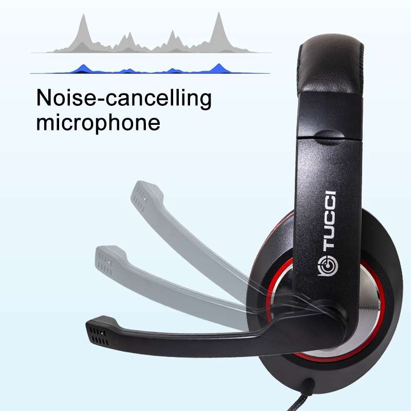 TUCCI TC-X8 Stereo PC Gaming Headset with Microphone & Conversion Cable