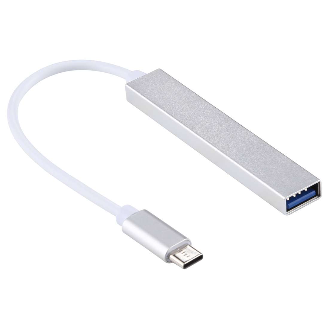 T-818 4 x USB 3.0 to USB-C / Type-C HUB Adapter (Silver)