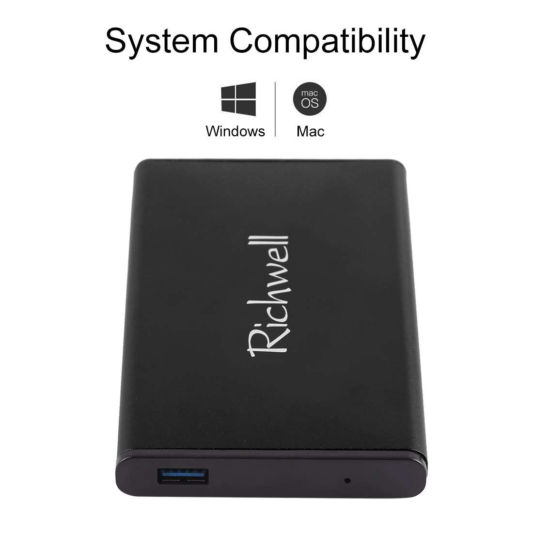 Richwell SATA R2-SATA-320GB 320GB 2.5 inch USB3.0 Super Speed Interface Mobile Hard Di ... (Black)