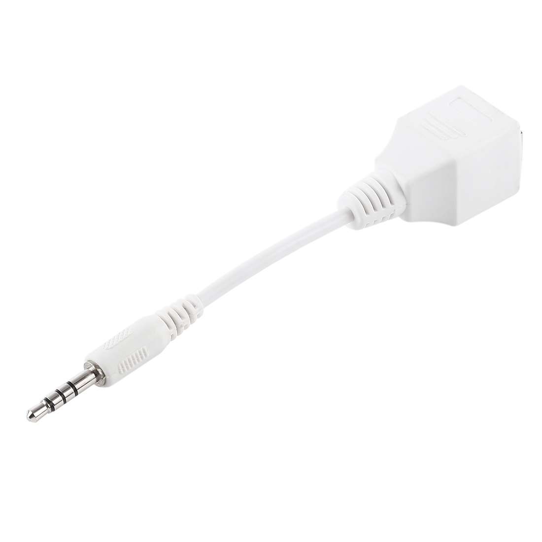 CAT5 RJ45 Socket to 3.5mm 4 Pole Male Plug Audio Ethernet LAN Network Adapter, Total Length: about