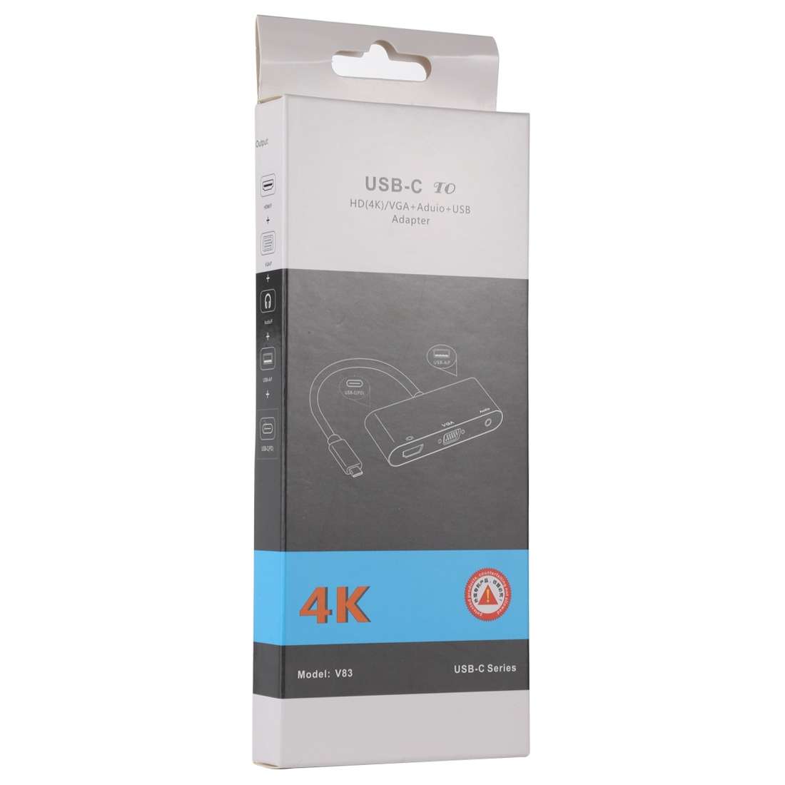 V83 USB-C / Type-C to 4K HDMI / VGA + 3.5mm Audio + USB Multi-function Adapter