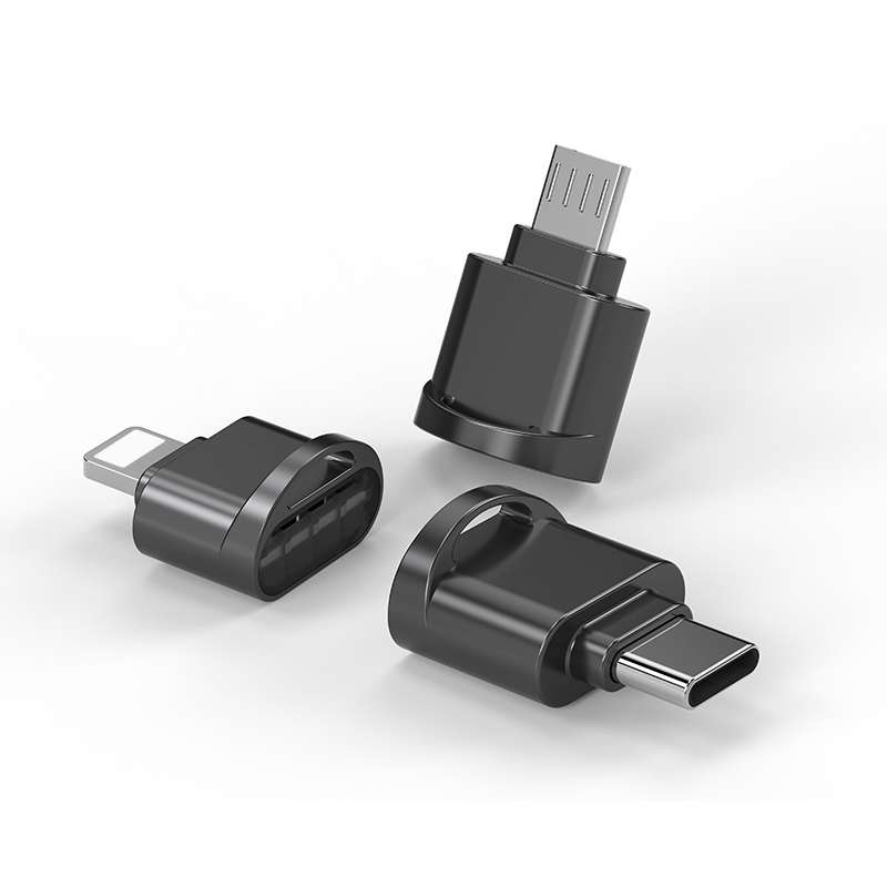 Micro USB to TF Card Adapter Mini TF Card Reader(Black)