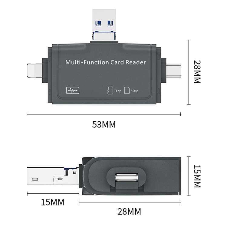 7 In 1 USB 3.0 Card Reader (Gold)