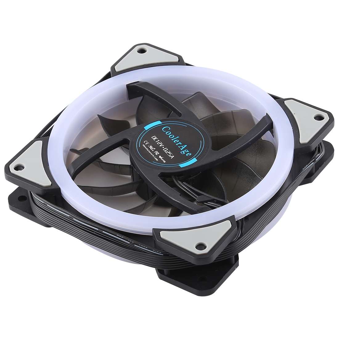 3 PCS CoolerAge DC 12V - 0.25A 2500PRM Remote Cotrol Computer Cooler Cooling Case Fan with Adjust
