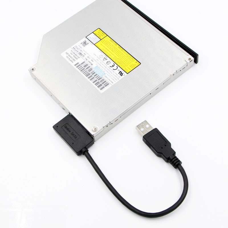 Professional USB 2.0 to 7+6Pin Slimline SATA Cable Adapter Indicator