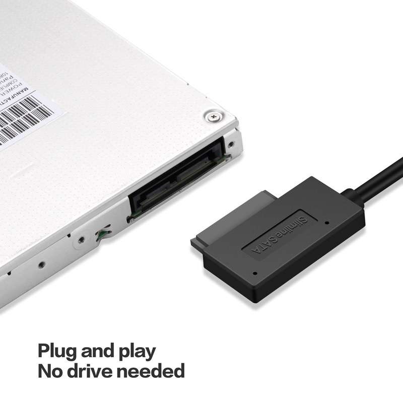Professional USB 2.0 to 7+6Pin Slimline SATA Cable Adapter Indicator