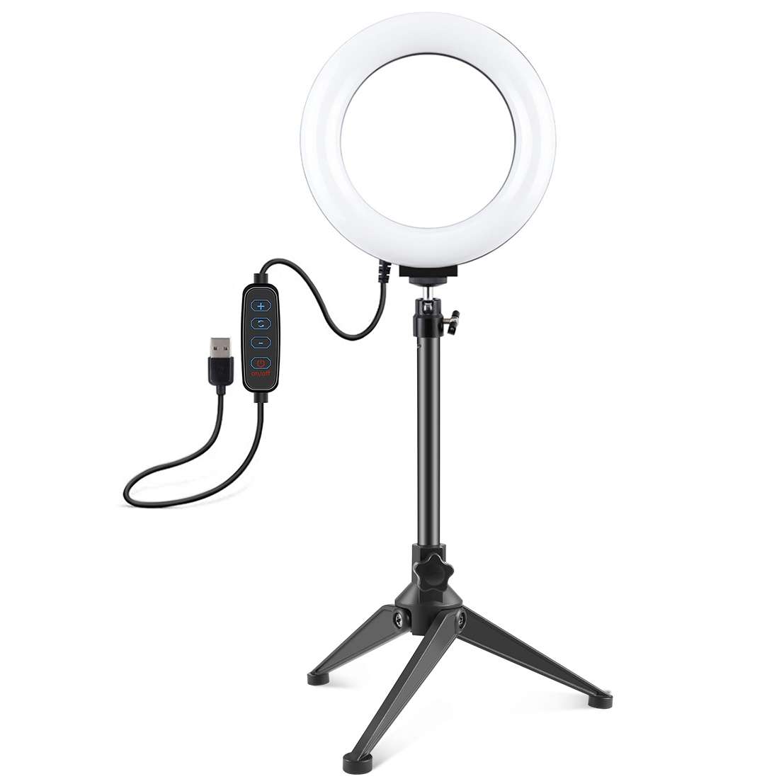 PULUZ 6.2 inch 16cm USB 3 Modes Dimmable LED Ring Vlogging Photography Video Lights + Desktop Trip