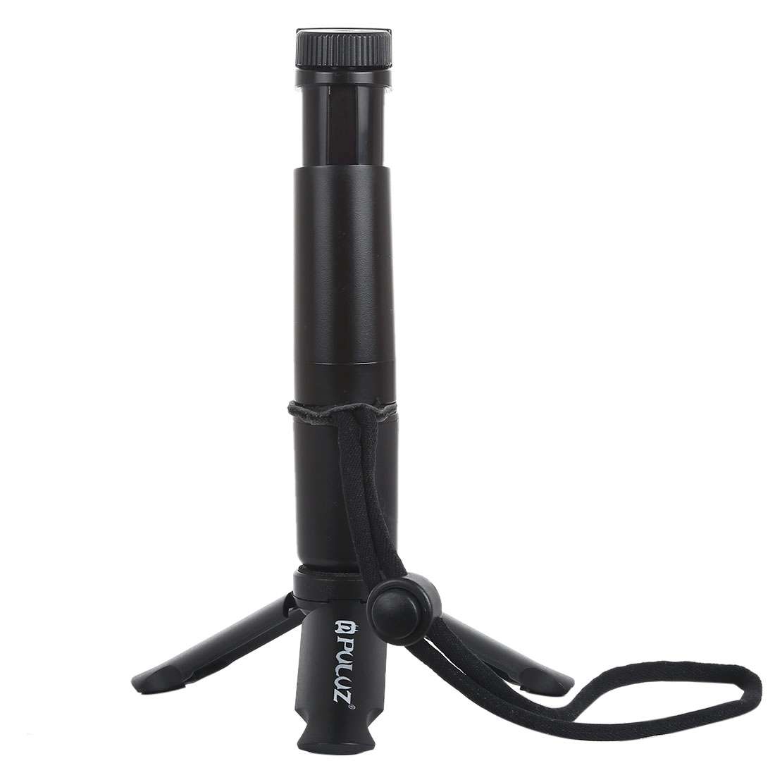 PULUZ Folding Plastic Tripod + Vlogging Live Broadcast Handheld Grip ABS Mount with Cold Shoe & Wr
