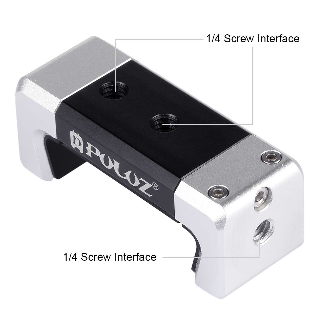 PULUZ Folding Plastic Tripod + Aluminum Alloy Clamp Bracket with Cold Shoe for iPhone, Galaxy, Hua