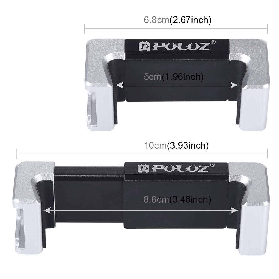 PULUZ Folding Plastic Tripod + Aluminum Alloy Clamp Bracket with Cold Shoe for iPhone, Galaxy, Hua