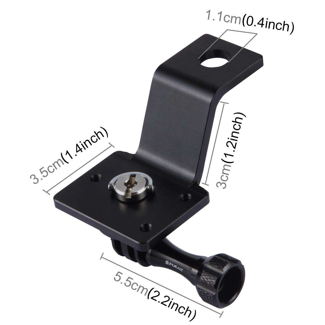 PULUZ Aluminum Alloy Motorcycle Fixed Holder Mount with Tripod Adapter & Screw for GoP ... (Black)