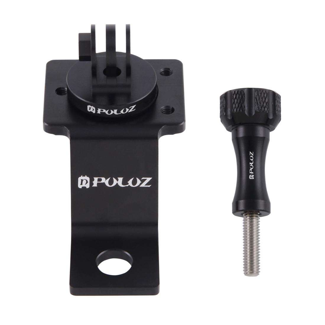 PULUZ Aluminum Alloy Motorcycle Fixed Holder Mount with Tripod Adapter & Screw for GoP ... (Black)