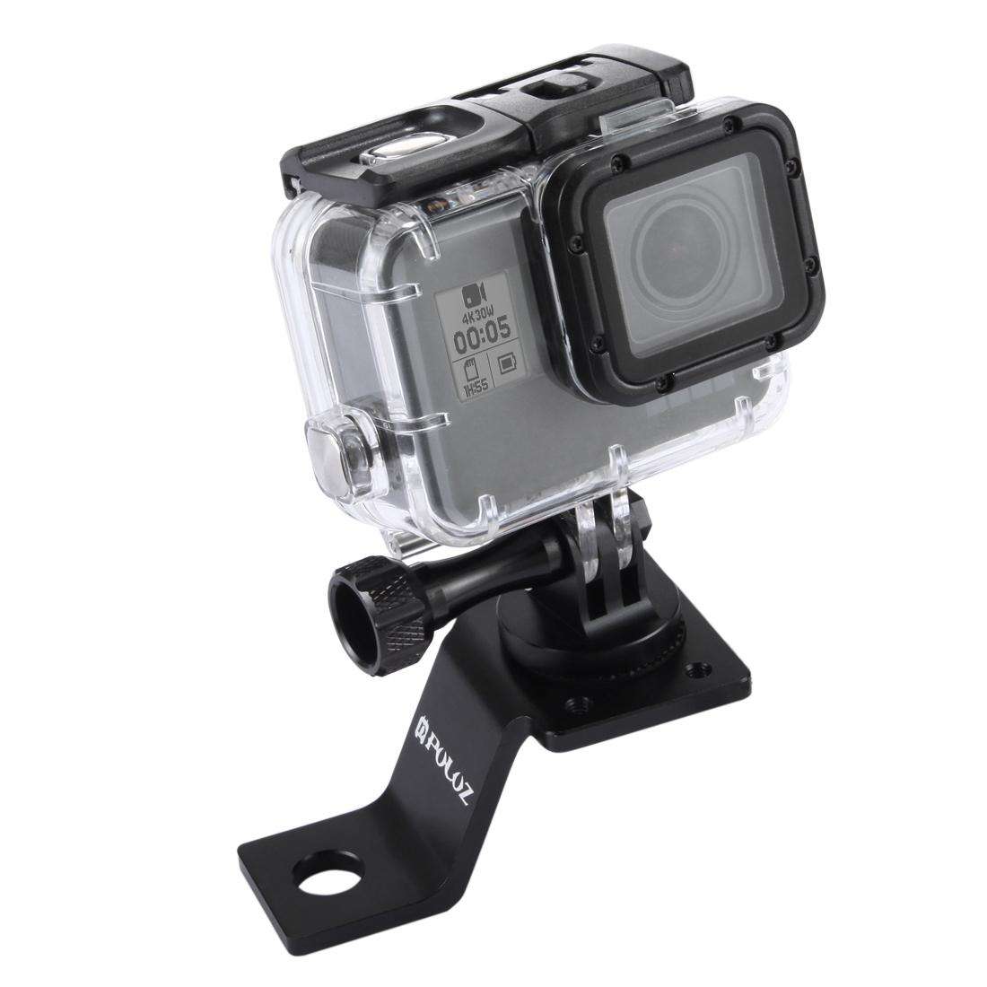 PULUZ Aluminum Alloy Motorcycle Fixed Holder Mount with Tripod Adapter & Screw for GoP ... (Black)