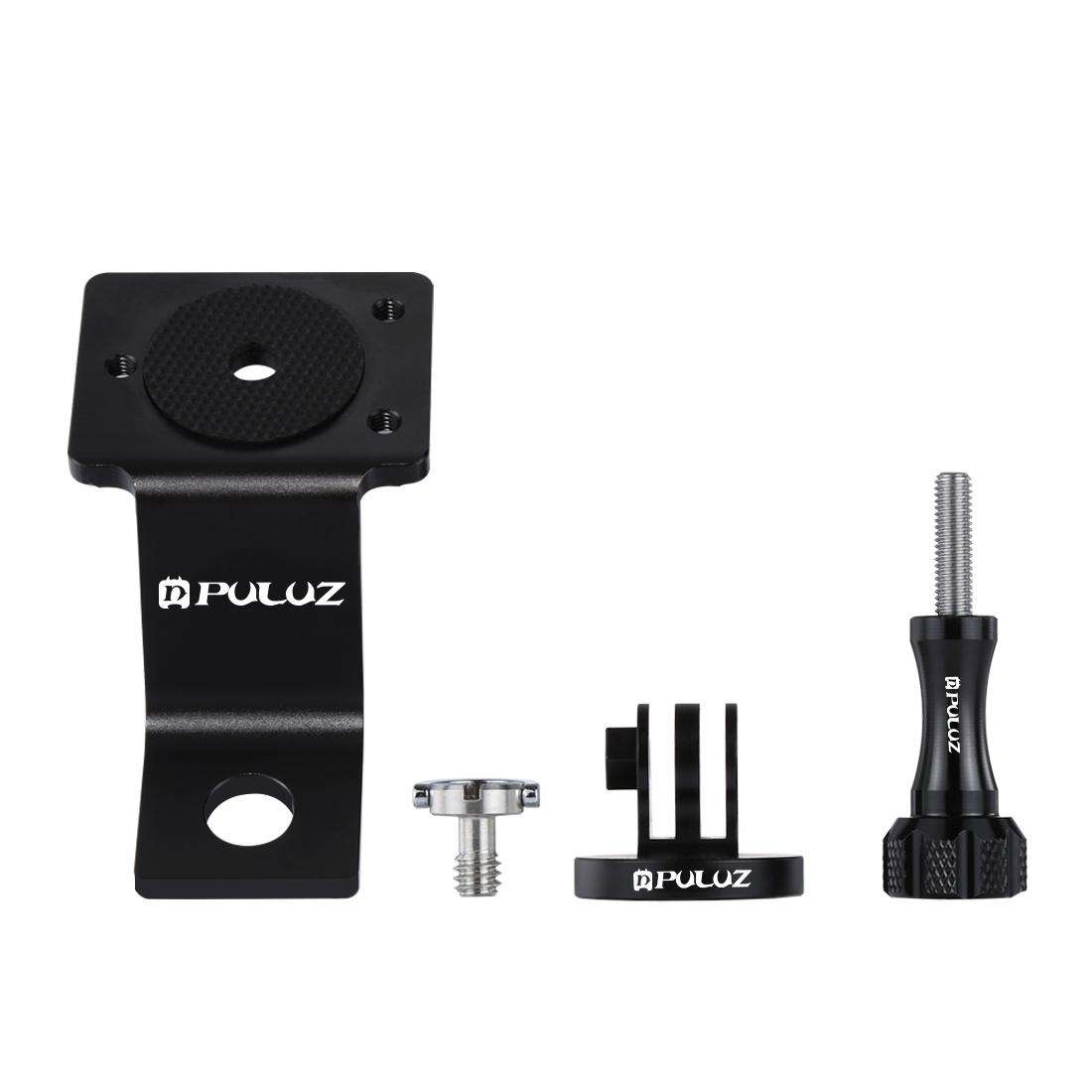 PULUZ Aluminum Alloy Motorcycle Fixed Holder Mount with Tripod Adapter & Screw for GoP ... (Black)