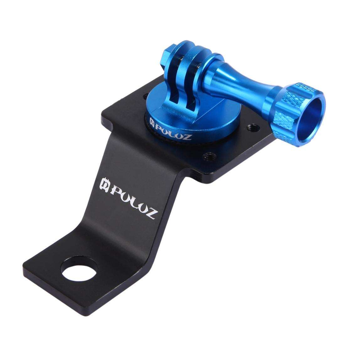 PULUZ Aluminum Alloy Motorcycle Fixed Holder Mount with Tripod Adapter & Screw for GoPr ... (Blue)
