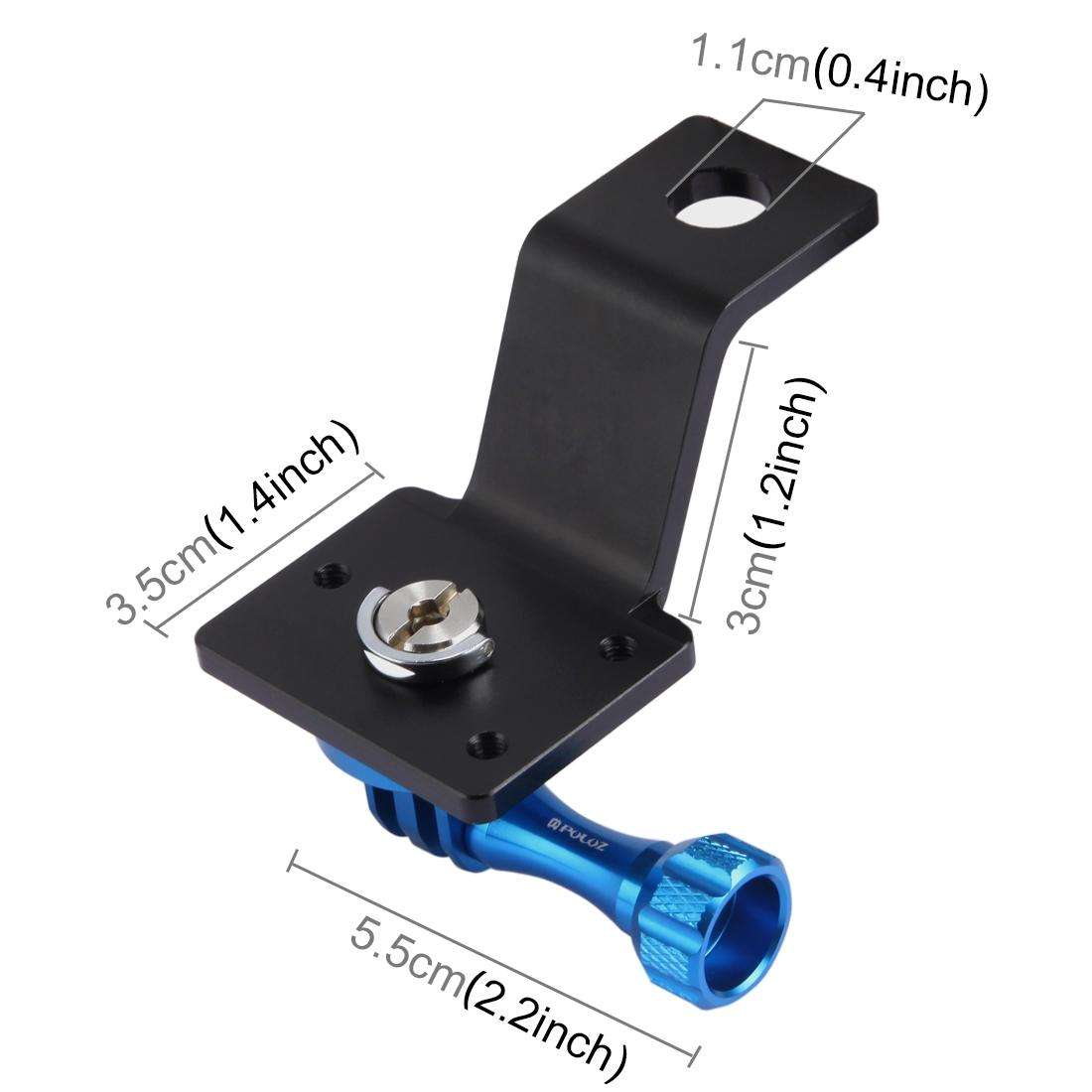 PULUZ Aluminum Alloy Motorcycle Fixed Holder Mount with Tripod Adapter & Screw for GoPr ... (Blue)