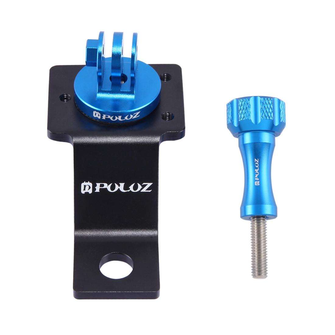 PULUZ Aluminum Alloy Motorcycle Fixed Holder Mount with Tripod Adapter & Screw for GoPr ... (Blue)