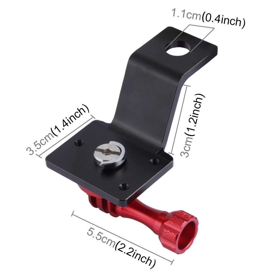 PULUZ Aluminum Alloy Motorcycle Fixed Holder Mount with Tripod Adapter & Screw for GoPro ... (Red)