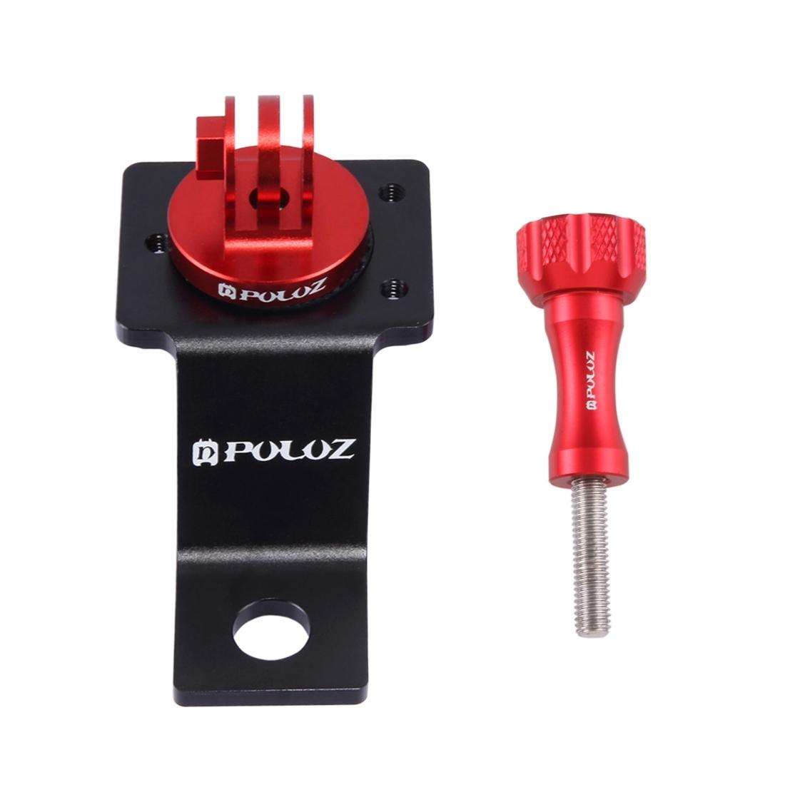 PULUZ Aluminum Alloy Motorcycle Fixed Holder Mount with Tripod Adapter & Screw for GoPro ... (Red)