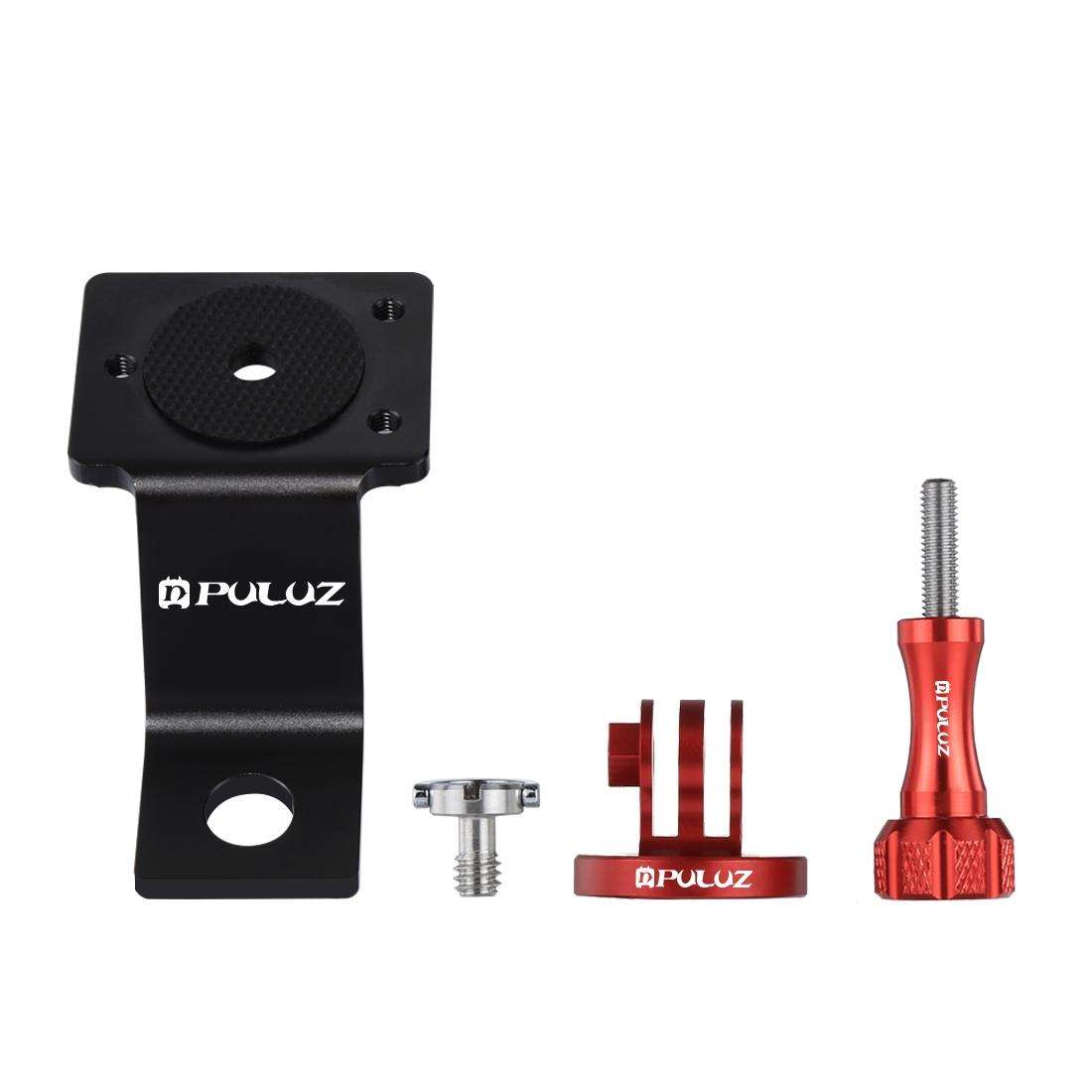 PULUZ Aluminum Alloy Motorcycle Fixed Holder Mount with Tripod Adapter & Screw for GoPro ... (Red)