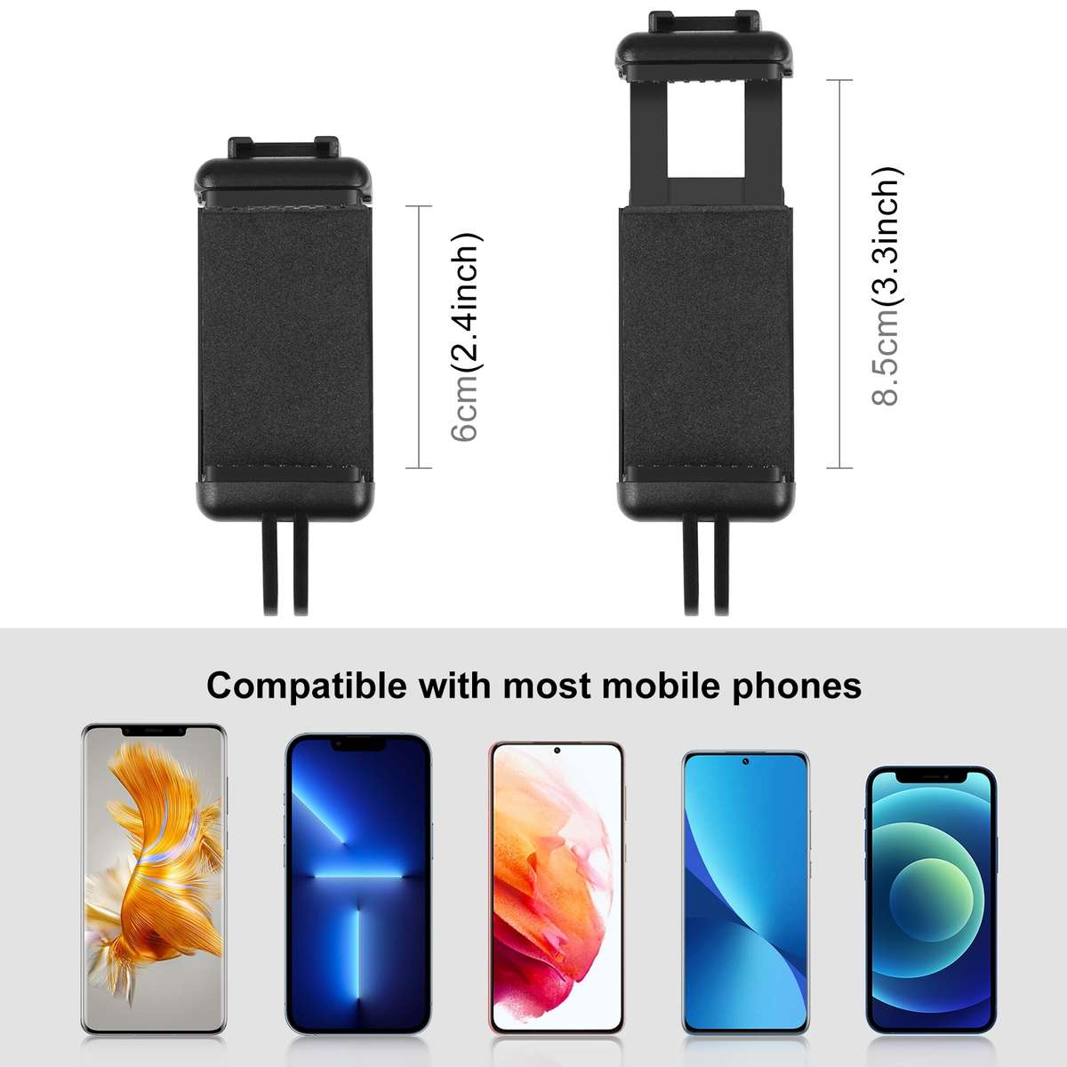PULUZ Selfie Sticks Tripod Mount Adapter Phone Clamp for iPhone, Samsung, HTC, Sony, LG and other